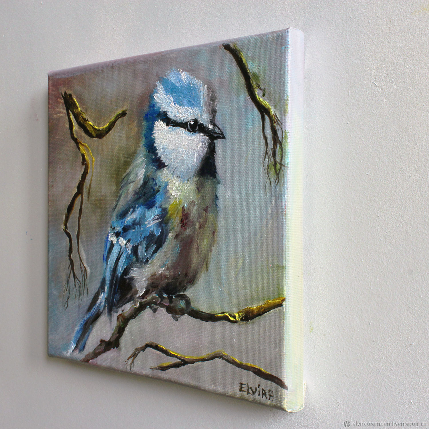 Картина птички Картины с птицами Картина маслом Пейзаж – заказать на ...