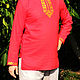 Red linen embroidered shirt 'Yaromir'. People\\\'s shirts. KubanLad. Online shopping on My Livemaster.  Фото №2