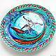 'Surfing-conquer the waves ' decorative plate on the wall. Plates. Art by Tanya Shest. My Livemaster. Фото №4