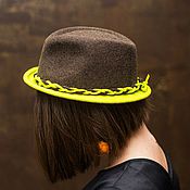 Шляпа летняя ИРИС. Фиолетовая женская шляпка-клош с большими полями