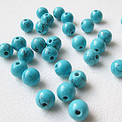 Материалы для творчества handmade. Livemaster - original item Turquoise 6 mm imitation blue beads. Handmade.