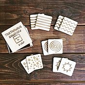 Куклы и игрушки handmade. Livemaster - original item A set of tactile plates (cards) 5,5h5,5 cm in trees.bo.5 pairs. Handmade.