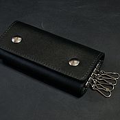 Сумки и аксессуары handmade. Livemaster - original item Leather key holder with swivel carabiners. Handmade.