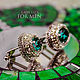 Cufflinks: OSCAR. color: emerald. Men's jewelry. Cufflinks for men, Cuff Links, Krasnodar,  Фото №1