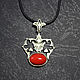 Geghard pendant made of 925 sterling silver with coral BS0045. Pendant. Sunny Silver. My Livemaster. Фото №4