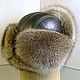 Ushanka raccoon fur and natures of the skin. Winter men's hats. Hat with ear flaps. Mishan (mishan). My Livemaster. Фото №4