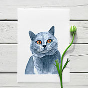 Картины и панно ручной работы. Ярмарка Мастеров - ручная работа Custom cat portrait by photo. Handmade.