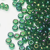 Материалы для творчества handmade. Livemaster - original item Czech beads 10/0 Green rainbow 51060 10 g Preciosa. Handmade.