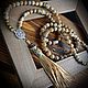 Sautoir,BOHO long necklace with a brush 'Warm sands', Necklace, Moscow,  Фото №1
