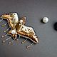 Brooch GOLD swarovski SWIFT, pitette, beat, pearl, beaded. Brooches. Maria_Prox Jewellery. My Livemaster. Фото №6