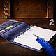 Кожаный блокнот на кольцах синего цвета -FOLIO-, Блокноты, Тула,  Фото №1