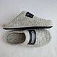 Men's felted sneakers with leather decor. Slippers. Zhanna. Online shopping on My Livemaster.  Фото №2
