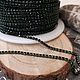 50 cm SS4 1.5 mm Rhinestone chain emerald in dark metal (4372), Chains, Voronezh,  Фото №1
