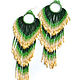 Earrings-brush: Beaded Earrings, Emerald Ring Earrings. Tassel earrings. natalelay (natalelay). My Livemaster. Фото №4