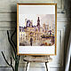 Order Watercolor painting Paris (beige gray-purple carousel). Pastelena. Livemaster. . Pictures Фото №3