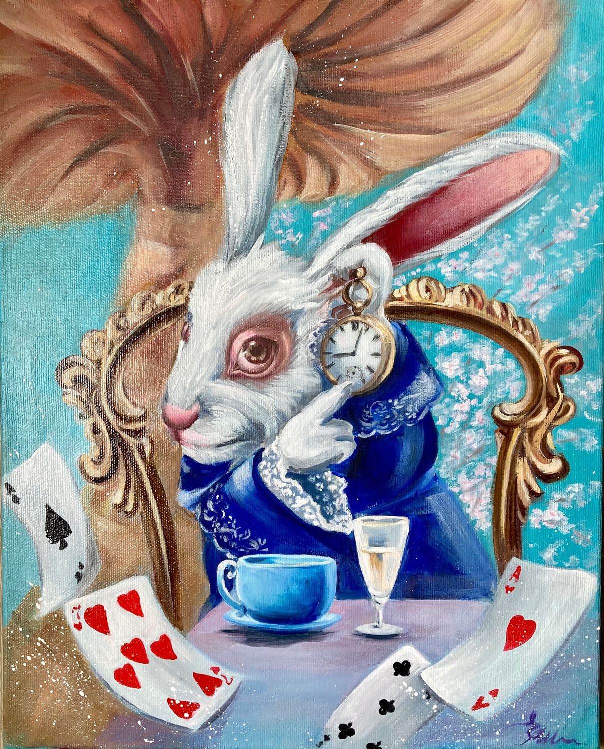 Кролик картина маслом