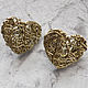 Earrings 'Hearts' brass. Earrings. Jewelry and accessories by IRIS. Online shopping on My Livemaster.  Фото №2