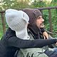 Шапка-ушанка вязаная УМА с подкладкой кофе и снежный белый. Шапка-ушанка. Вязаный кэжуал  UNIC Ирина. Ярмарка Мастеров.  Фото №5
