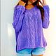 Джемпер женский с косами  вязаный из хлопка. Джемперы. Sweater Star Вязание на заказ.. Ярмарка Мастеров.  Фото №4