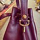 Винтаж: Сумка-ведро Cartier Mini Bucket Crossbody из кожи бордового цвета. Сумки винтажные. Chic bags. Ярмарка Мастеров.  Фото №4