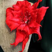 Украшения handmade. Livemaster - original item Brooch flower of satin 