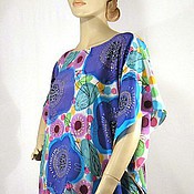 Платья: Платье шелковое 100%шелк батик ручная роспись