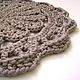 Knitted Mat of cord bedside Silver flower small. Carpets. knitted handmade rugs (kovrik-makrame). My Livemaster. Фото №4