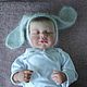 Вязаная шапочка с ушками зайчика для фотосессии новорожденного, Шапки детские, Нефтекамск,  Фото №1