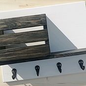 Key holders wall: Key holder with shelf made of wood