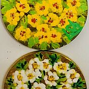 Картины и панно handmade. Livemaster - original item Paintings daisies buttercups mini canvases on magnets 