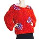 Oversized! Bright furry sweater decorated with flowers, Sweaters, Nelidovo,  Фото №1
