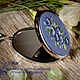 Fiori blu Pocket mirror. Mirror. Art Stitch by Juli Milokumova. Online shopping on My Livemaster.  Фото №2