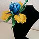 Flower brooch 'Iris' / wedding decoration. Brooches. fancyflower. My Livemaster. Фото №5