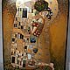 (available) Lacquer box Klimt style `The kiss`. Лакированная шкатулка расписанная вручную темперой в стиле Г.Климт  `Поцелуй`. В отличном качестве росписи.