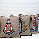 Pillow is embroidered with a nautical style Anchor. Pillow. pillowstown. My Livemaster. Фото №6