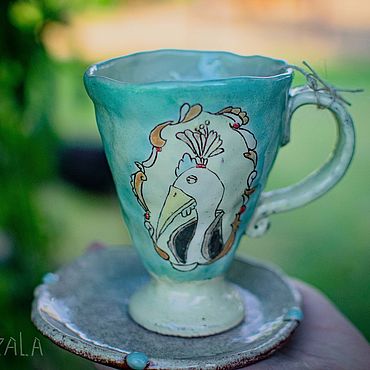 Посуда ручной работы. Ярмарка Мастеров - ручная работа Чайная пара "Принц". Handmade.