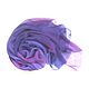 Buy Batik Stole Violet flame 100% silk Handmade Women's scarves and silk scarves stole Gift girl woman Ultraviolet Gas Crinkled chiffon scarf Purple Gift on March 8 Shibori silk
