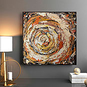 Abstract acrylic painting sun Energy 40h40 cm