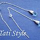 Серебряные серьги - продевки с голубым топазом ,, ICICLE ,,. Серьги-продевки. Tati Style. Ярмарка Мастеров.  Фото №6