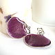 Earrings with Real Purple Orchid Petals Rhodium Butterfly. Earrings. WonderLand. My Livemaster. Фото №6