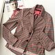 Винтаж: Премиум. Marc Cain. Преппи жакет из джерси red checks 42/44. Пиджаки винтажные. Vintage-bazaar. Ярмарка Мастеров.  Фото №5