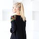 Black dress with bell Pavloposad scarf. Dresses. Valensia Atelier. My Livemaster. Фото №4