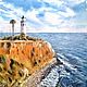 Заказать Акварельная картина. Морской пейзаж с маяком. Ручная работа. Александра. АкварельПлюс.... Ярмарка Мастеров. . Картины Фото №3