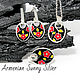 Ring, earrings and pendant Flowers made of 925 silver with enamel BS0071, Jewelry Sets, Yerevan,  Фото №1