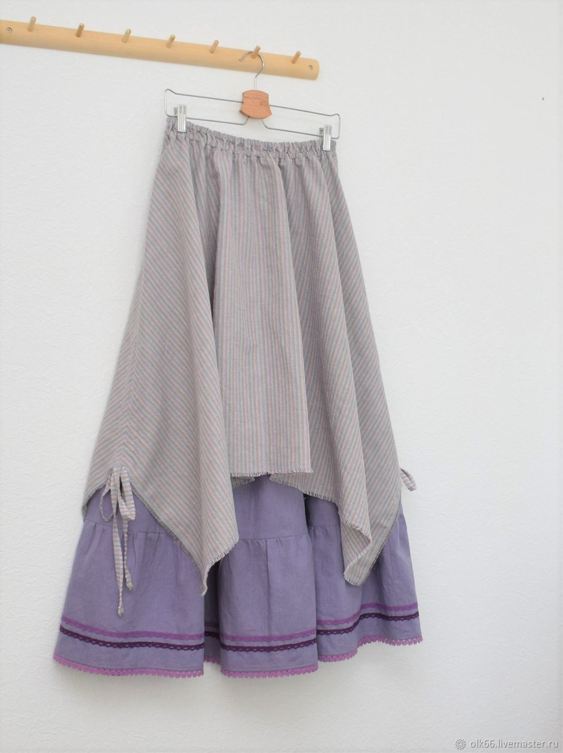 No. №219 Linen double boho skirt, Skirts, Ekaterinburg,  Фото №1