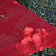 Order Tablecloth knitted openwork red fillet crochet handmade. DominikaSamara. Livemaster. . Tablecloths Фото №3