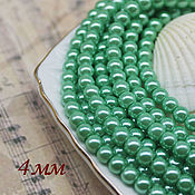 Материалы для творчества handmade. Livemaster - original item Beads: Glass pearls 4 mm kiwi premium. Handmade.