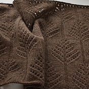 Аксессуары handmade. Livemaster - original item Brown knitted lamb merino wool stole 
