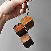 Украшения handmade. Livemaster - original item Lariat with wooden cube pendants. Handmade.