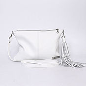 Сумки и аксессуары handmade. Livemaster - original item White Leather Crossbody Bag with Crossbody Shoulder Strap. Handmade.